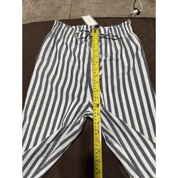 NWT! SHEIN Women’s Blue & White Striped Wide-Leg Drawstring Pants - Size 6/M - Picture 6 of 10